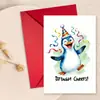 Combinación de Tarjeta de Felicitación de Cumpleaños de Pingüino de Dibujos Animados Nueva y Creativa Transfronteriza con Sobre Tarjeta de Mensaje de Tamaño Grande Amazon Lote
