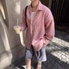 Camisa Xadrez Solta de Rua com Cor Contrastante Vintage Masculina Oversize Casual Jaqueta de Manga Longa para Casal Primavera e Outono