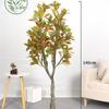 Madeira artificial de alta qualidade que muda de cor, com aspersão dourada, árvore banyan falsa, planta de vaso de chão, decoração de flor interna para sala de estar, bonsai verde falso