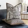 Funda de Cojín Decorativo Estilo Vintage con Bordado de Bosque Retro, Adecuada para Sofá de Sala de Estar, Cojín Lumbar, Habitación de Muestra y Decoración Suave para Casa de Huéspedes