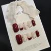 Uñas B739 rojas Loli longitud media manicura terminada Novia de Año Nuevo fresca entrega directa de fábrica una pieza