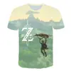 Camiseta Digital 3D Transfronteriza para Hombre Leyenda de Ceda Aliento de lo Salvaje Anime Manga Corta para Adultos