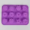Molde de Florzinha Pequena com 12 Furos Branco Pó de Feijão Cera Garrafa Molde de Açúcar Sabonete Artesanal Decoração de Bolo Molde de Silicone