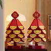 Árbol de Navidad Estilo Chino de Año Nuevo Esterilla Aislante Térmico Decoración de Escritorio de Madera Maciza Posavasos Festivo Base para Ollas Árbol de la Fortuna