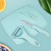 Set de Cuchillos para Fruta de Tres Piezas para Uso Doméstico, Pelador Creativo, Tabla de Cortar Pequeña, Set de Cuchillos para Tabla de Cortar de Cocina