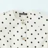 Moda Feminina Transfronteiriça Primavera e Outono 2026 Estilo Europeu e Americano Moda Bolinhas Botão Assimétrico Manga Rebatida Blazer para Mulheres B129702