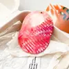 Espejo Ovalado con Patrón de Mármol de Nuevo Modelo Transfronterizo, Espejo de Maquillaje para Belleza, Espejo Giratorio Portátil de Colores con Peine Plano Integrado