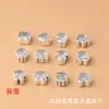 Al por mayor 3D Plata Dura Plata Pura 999 Signo del Zodiaco Cuentas Separadoras Agujero Grande Accesorios para Joyería Pulsera de Cuentas DIY Accesorios