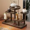 Prateleira de Exibição para Mesa para Uso Doméstico, Estante de Exibição Multicamadas, Conjunto de Chá para Mesa, Armazenamento de Bule de Argila Roxa, Suporte para Xícaras de Ornamento