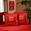 Un Par de Cojines de Boda para la Habitación de la Novia, Cojines con Carácter de Doble Felicidad Rojos, Nuevos Cojines para Sofá de Boda con Rellenos
