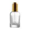 Garrafas de Vidro Transparentes em Estoque para Produtos de Skincare, Garrafas Reutilizáveis com Bomba, Frascos para Sérum com Fundo Espesso 50ml, Frascos Conta-gotas