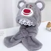 Conjunto de Bufanda y Gorro de Otoño e Invierno para Niñas, Peluche Lindo y Súper Adorable para Bebés y Niños Pequeños, Engrosado