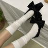 Calcetines de pantorrilla estilo ballet Mlu Calcetines altos hasta la rodilla de felpa grises Calcetines para niñas Versátiles Simples Estilo pasarela