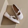 Zapatos Mary Jane de Estilo Francés Zapatos de Frijol para Mujer Estilo Suave para Final de la Tarde Suela Blanda Zapatos Planos Flor Zapatos para Conducir para Mujeres Embarazadas