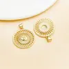 Chapado en Oro Real de Cobre de 18k Cara de Circonita Microincrustada Colgante de Sol Corazón Luna Llavero DIY Pendiente Accesorios de Joyería