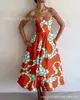 Nuevo vestido de tirantes casual, elegante y con estilo, estampado digital transfronterizo para mujer, vestido de verano