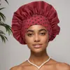 Touca de Dormir com Elástico de Alta Elasticidade, Touca Redonda de Cetim de Camada Única Transfronteiriça, Touca de Quimioterapia Feminina Moda Europeia e Americana, Touca para Cuidados com o Cabelo