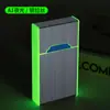 Caja de Cigarrillos Luminosa Integrada Recargable Creativa y Personalizada Encendedor de Cigarrillos Portátil Caja de Cigarrillos Delgada para 20 Piezas Encendedor Venta al por Mayor