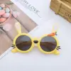 Gafas de sol de silicona de conejito de dibujos animados lindas para fotos de bebé, gafas de sol con protección UV, gafas polarizadas de moda súper lindas