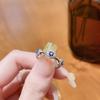 Anillo abierto de circonita color dopamina de flor apilado de alto sentido nicho ins estilo frío anillo personalizado femenino