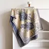 Novo Xale Elegante com Padrão Floral, Versátil para Outono e Inverno, Espessado e Quente, Lenço Longo de Imitação de Caxemira e Cachecol de Pescoço de Dupla Utilidade