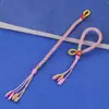 Llavero Tejido a Mano Nudo de Maíz Nudo Cola de Fénix, Colgante de Borla, Anillo Ajustable, Cordón para Joyería al por Mayor