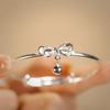 Pulseira Fofa Doce de Sino com Laço Pequena Fresca Princesa em Grande Pulseira de Prata Presente para Namorada Estudante