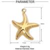 Concha chapada en oro al vacío cruz acero titanio diy colgante pequeño femenino caballito de mar estrella acero inoxidable joyería pulsera colgante
