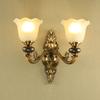 Aplique de pared de cristal con vela de estilo europeo, lámpara de pared retro para sala de estar, lámpara de pasillo de hotel, lámpara de bar KTV, lámpara de doble cabezal para dormitorio