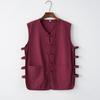 Jaqueta mandarim estilo chinês de verão camiseta masculina colete old Beijing sem mangas camisa old head cardigã colete terno Tang linho estilo chinês