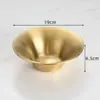 Vintage acero inoxidable arena fruta tirar lavabo cuerno tazón fideos fríos tazón polvo de caracol lavabo para cocinar tazón dorado para ramen tazón para plato frío