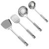 Venta al por mayor de fábrica traje de acero inoxidable utensilios de cocina espátula cuchara antiquemaduras cuchara doméstica pala para cocinar espátula de cocina colador