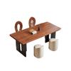 Mesa de Jantar Retangular de Madeira Maciça Estilo Retrô Francês para Sala de Estar de Casa Mesa de Jantar Estilo Wabi-Sabi Mesa de Escritório Retangular Estilo Meio do Século Mesa Grande Longa