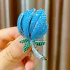 Exquisito Broche de Tulipán Turquesa de Lujo, Broche de Lujo de Gama Alta, Elegante Corsage de Moda de Nicho