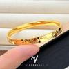 Libro Rojo Pequeño Tienda Dorada Mismo Estilo Oro de Arena Vietnamita Oro Espejo Brillante Hielo Triturado Pulsera Anillo Plano Pulsera Venta al por Mayor para Mujeres