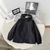 Chamarra con capucha para niños, estilo primavera/otoño, unisex, chaqueta casual a prueba de viento para niños y niñas, tallas mediana y grande, cierre de cremallera, 2843