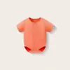 Macacão de Bebê de Manga Curta, Estilo Verão, Fino, Respirável, Roupas de Algodão para Recém-Nascidos, Pijama, Macacão de Bebê