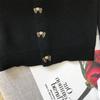 Cárdigan de Punto Negro Estilo Tweed para Mujer 2025 Nuevo Estilo Japonés Estilo Perezoso Retro Chaqueta Suéter de Cuello Redondo para Mujer Primavera y Otoño