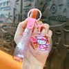 Llavero Creativo de Gato Relleno de Aceite en Forma de Corazón de Gelatina para Té con Leche, Colgante Exquisito y Lindo para Bolso, Regalo al por Mayor para Máquina de Garra