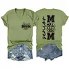 Mãe Sênior 2027 Amazon Wish Site Independente Moda Versátil Feminina Gola V Manga Curta Camiseta Transfronteiriça