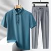 2024 Selecionado Luxo Leve High-End Conjunto de Camisa Polo Sem Costura + Calças Esportivo Casual Verão Negócios