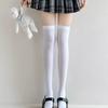 Calcetines Altos de Terciopelo Negro de Silicona Antideslizante para Mujer, Calcetines Jk Finos y Sexys de Estilo Japonés, Medias, Calcetines Altos Blancos
