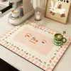 Alfombrilla Drenante de Dopamina Estilo Japonés y Coreano Aislante Térmico Anti-quemaduras Salvamanteles Mantel para Mesa Encimera de Cocina del Hogar Alfombrilla Absorbente Suave de Diatomeas