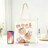 Bolsas de lona personalizáveis, sacolas de compras de grande capacidade e bolsas de ombro para ir ao trabalho; impressão de logotipo disponível mediante solicitação