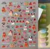 Pegatinas de Cachorro con Relieve de Galleta de Mantequilla Disponibles 3D Impermeables Lindos Pegatinas para Uñas de Oso Modelo Sl