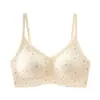 Cómoda Ropa Interior Floral Sin Costuras Estilo Pastoral para Niñas Copa Redonda Push-Up Retractora de Busto Anticaída Sujetador de Soporte Suave