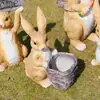 Maceta de Fibra de Vidrio para Exteriores con Conejo de Dibujos Animados, Escultura de Paisaje para Jardín, Patio, Comunidad, Guardería, Adorno Decorativo