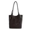 Bolsa Grande com Textura de Tecido na Axila Feminina 2026 Novo Estilo Bolsa Tote para Trabalho e Trajeto Outono Sensação de Alto Padrão Bolsa de Ombro Único Estilo Balde
