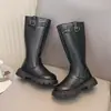 Botas de Cuero para Niñas 2026 Nuevos Zapatos Infantiles Botas Largas Botas Altas para Niñas Versátiles para Primavera y Otoño Botas Martin para Niños Medianos y Grandes Modernas