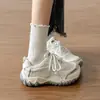 Zapatillas tipo dad para mujer, versátiles, de malla transpirable, estilo coreano, nuevas para primavera y otoño 2026, estilo universitario, suela gruesa, que aumentan la altura